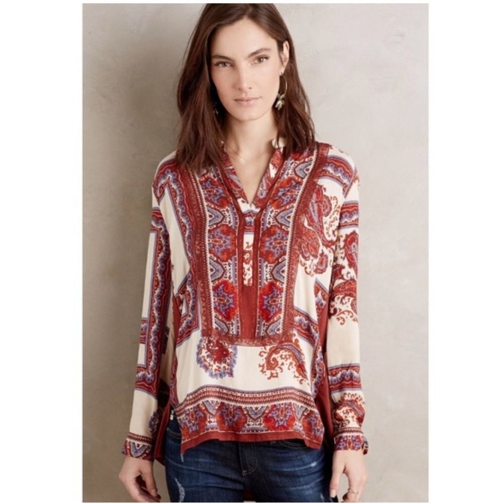 Anthropologie Tiny Bohemian Print Tunic Top